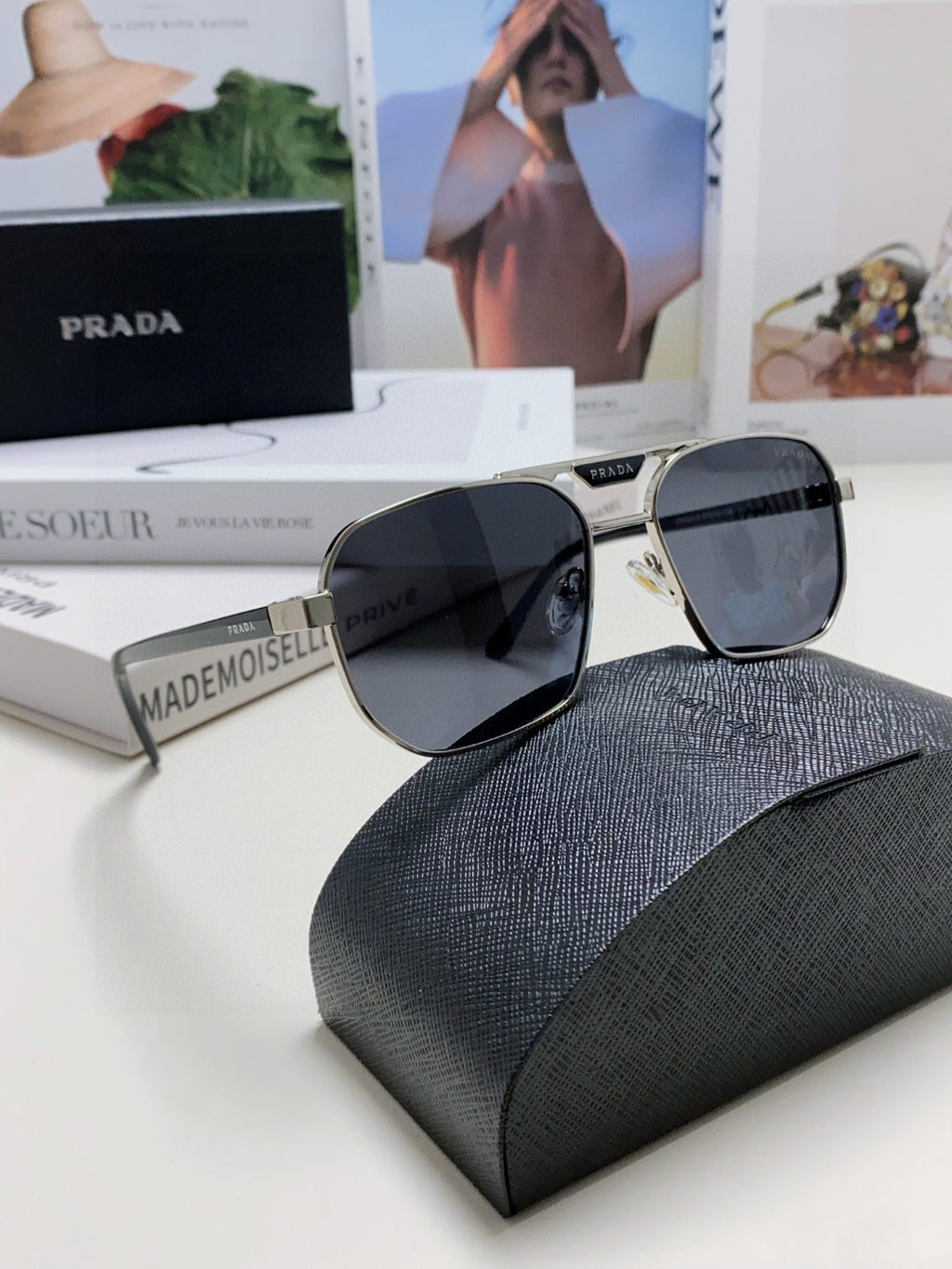 Prada Fashion Blue Lens Sunglasses for Men - 398898 - detail image 7