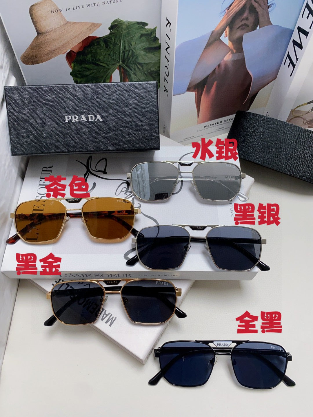 Prada Fashion Blue Lens Sunglasses for Men - 398898 - detail image 9