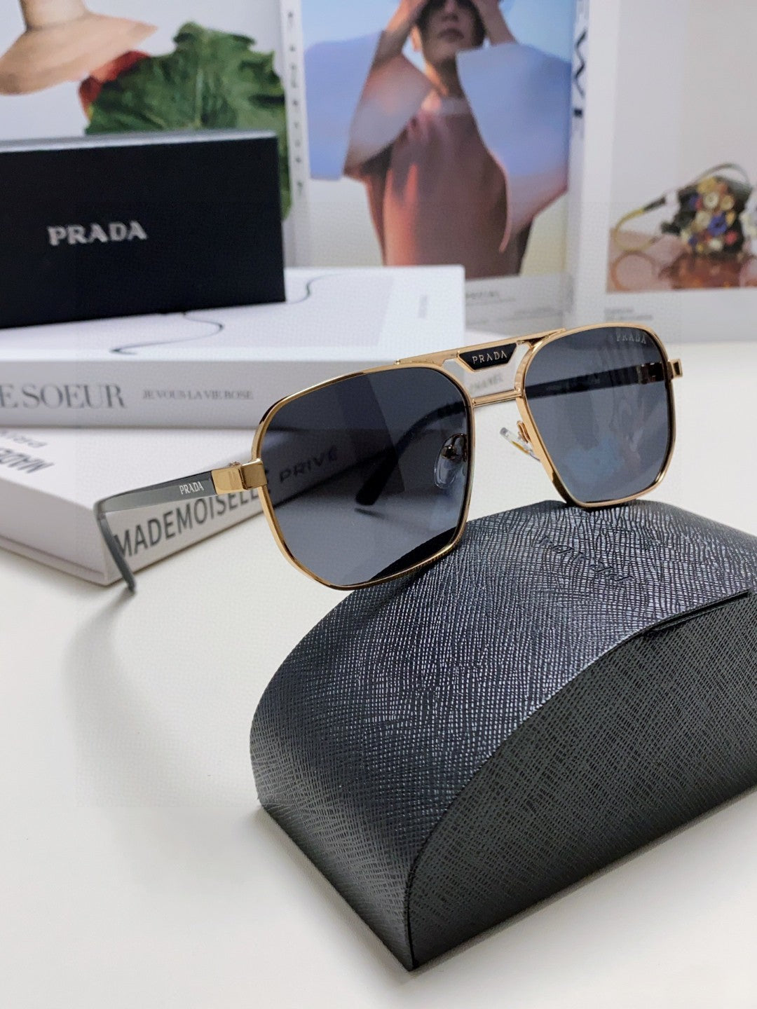 Prada Fashion Blue Lens Sunglasses for Men - 398899 - detail image 6