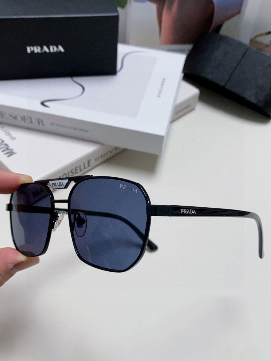 Prada Fashion Black Lens Sunglasses for Men - 398900 - detail image 7