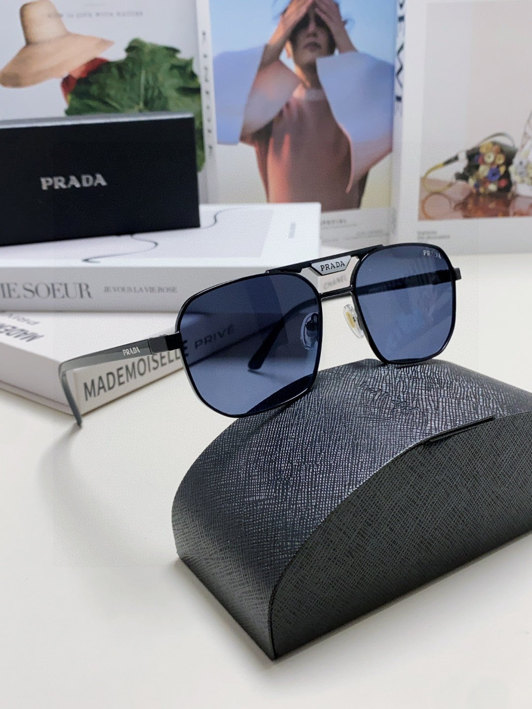 Prada Fashion Black Lens Sunglasses for Men - 398900 - detail image 9
