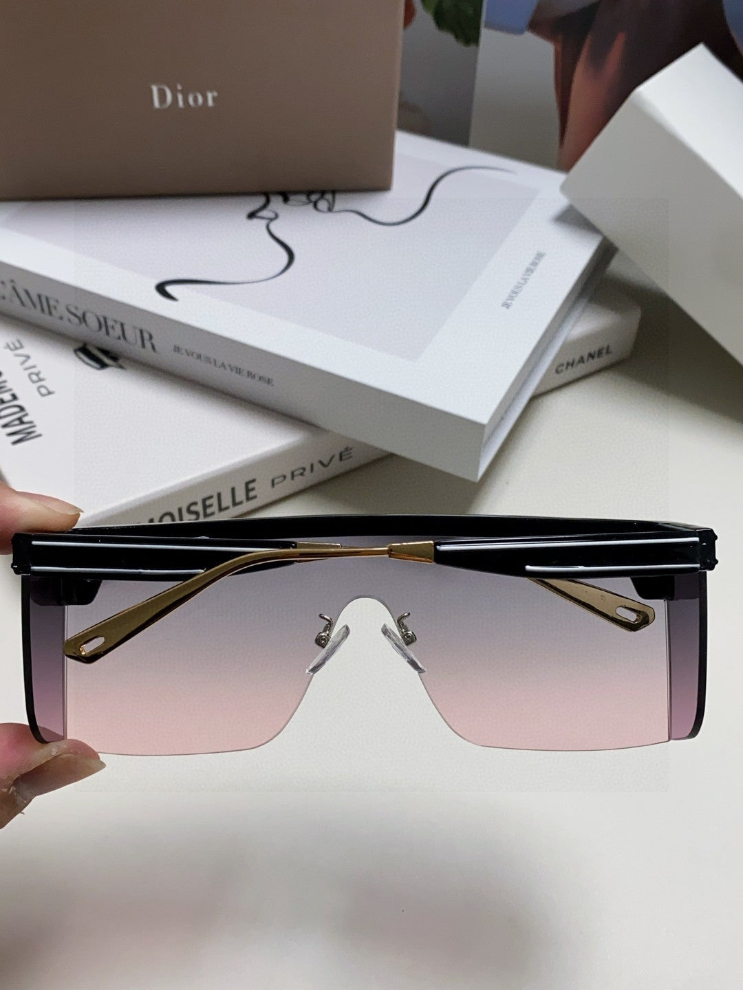 Dior Oversized Gray Lens Sunglasses for Men & Women - 398711 - detail image 4