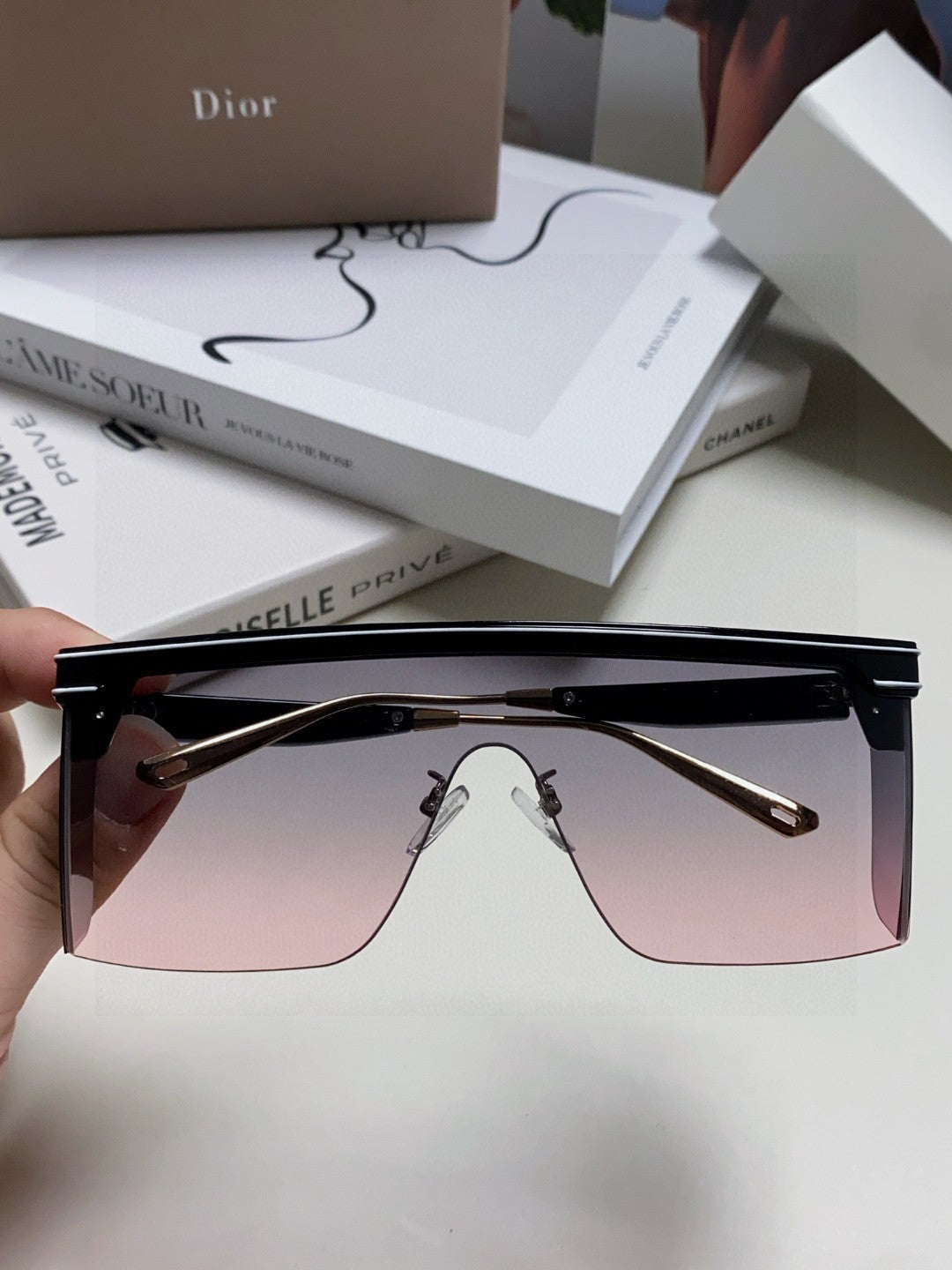Dior Oversized Gray Lens Sunglasses for Men & Women - 398711 - detail image 3