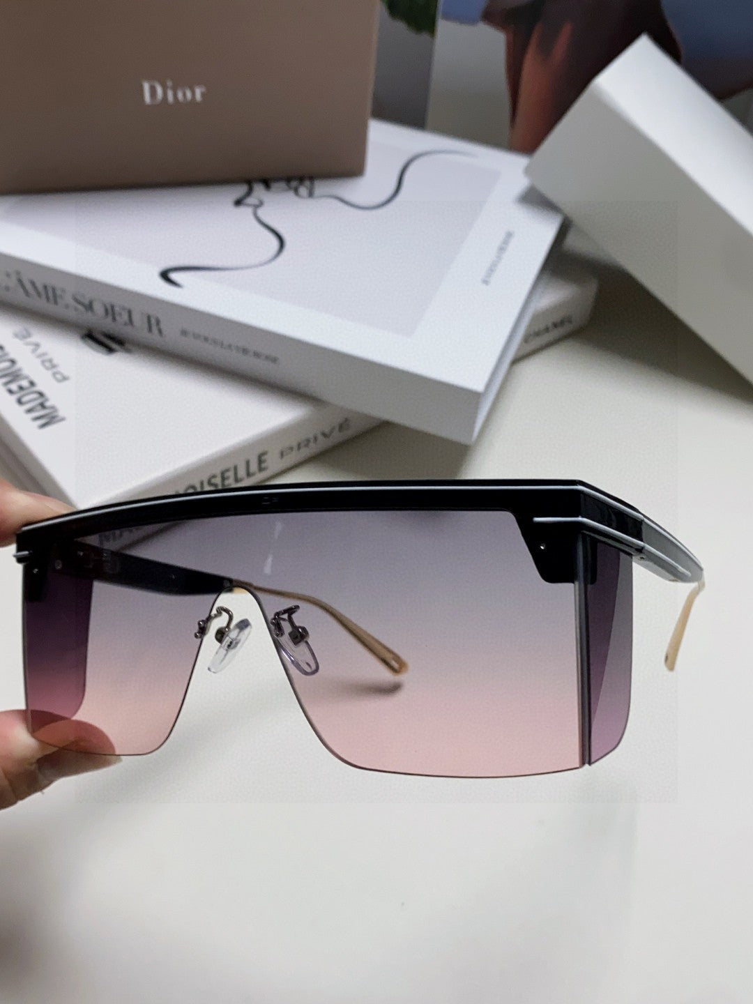 Dior Oversized Gray Lens Sunglasses for Men & Women - 398711 - detail image 5