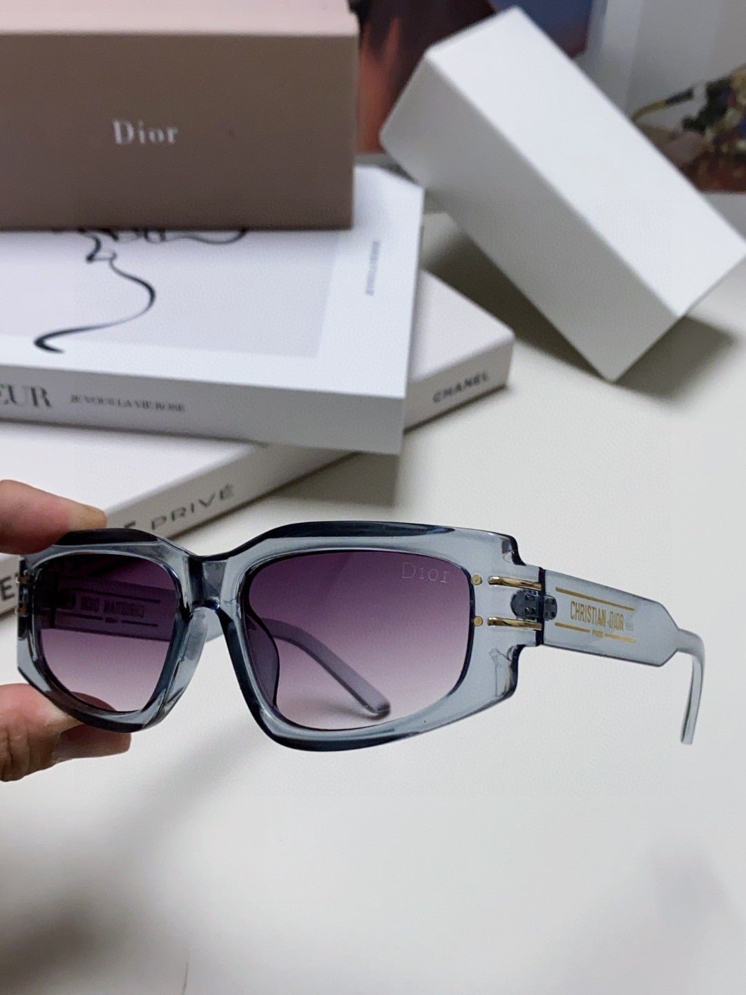 Dior Square Gray Lens Sunglasses for Men & Women - 398715 - detail image 5