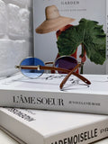 Cartier CT0464S Round Blue Lens Sunglasses for Men & Women - 399028