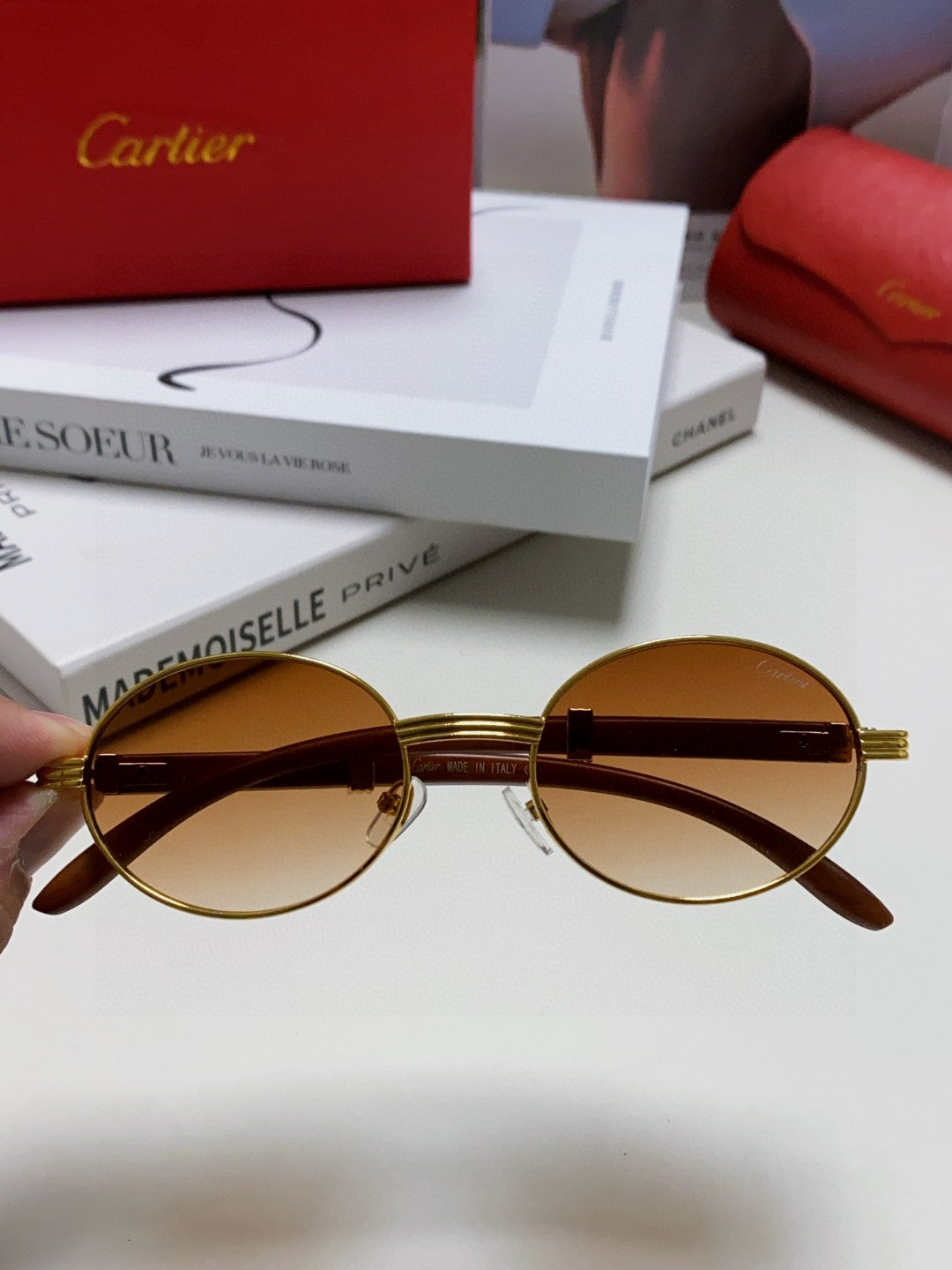 Cartier CT0464S Round Brown Lens Sunglasses for Men & Women - 399029