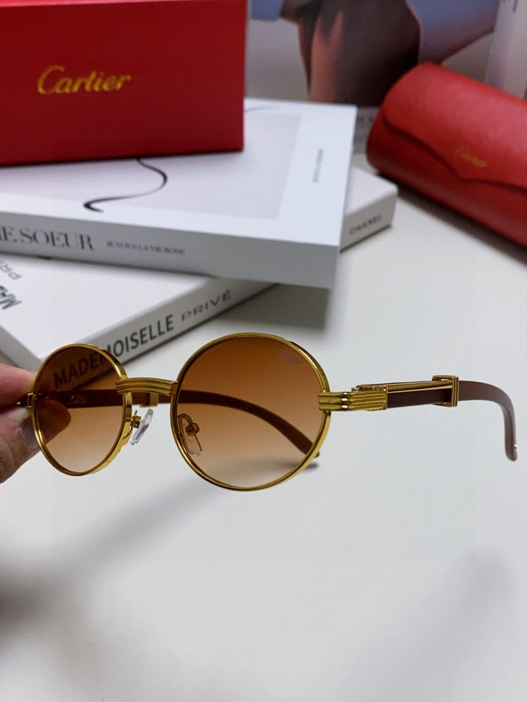 Cartier CT0464S Round Brown Lens Sunglasses for Men & Women - 399029 - detail image 3