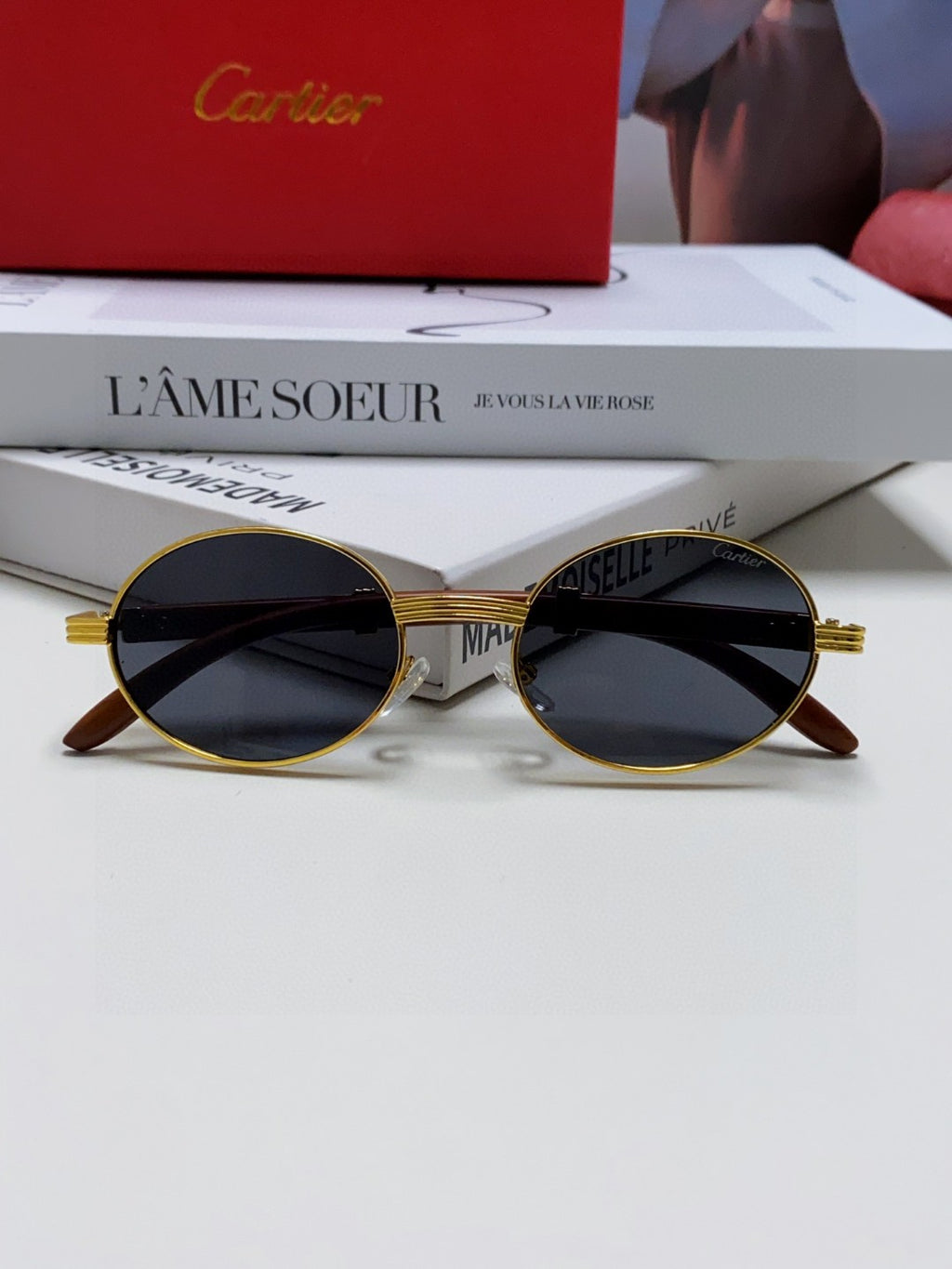 Cartier CT0464S Round Black Lens Sunglasses for Men & Women - 399030 - detail image 8