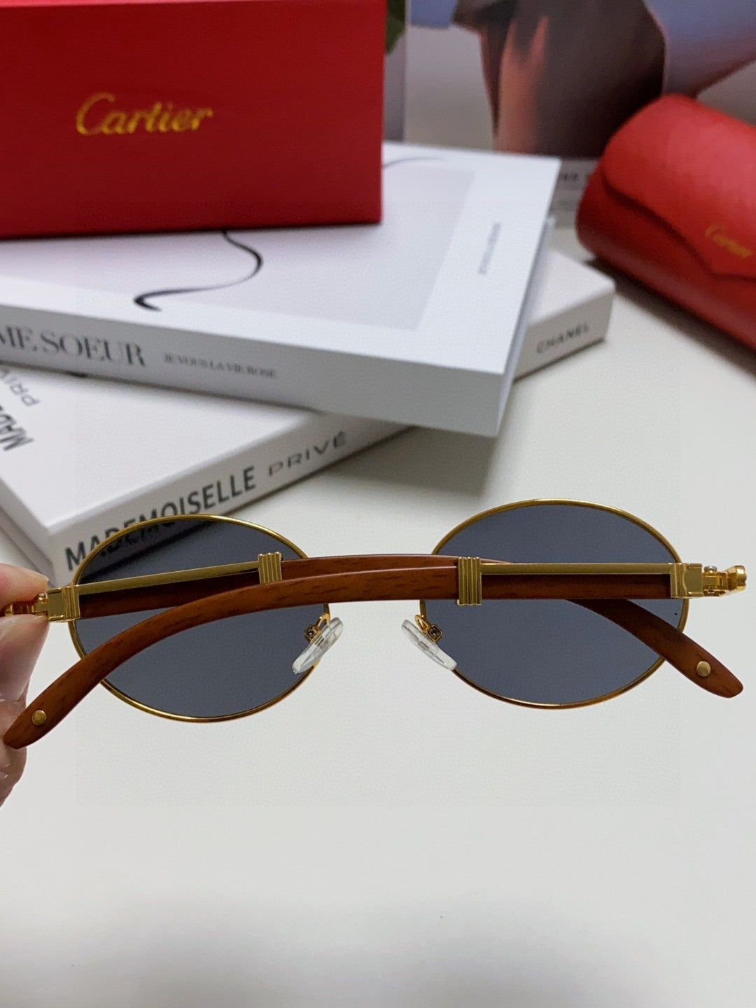 Cartier CT0464S Round Black Lens Sunglasses for Men & Women - 399030 - detail image 6