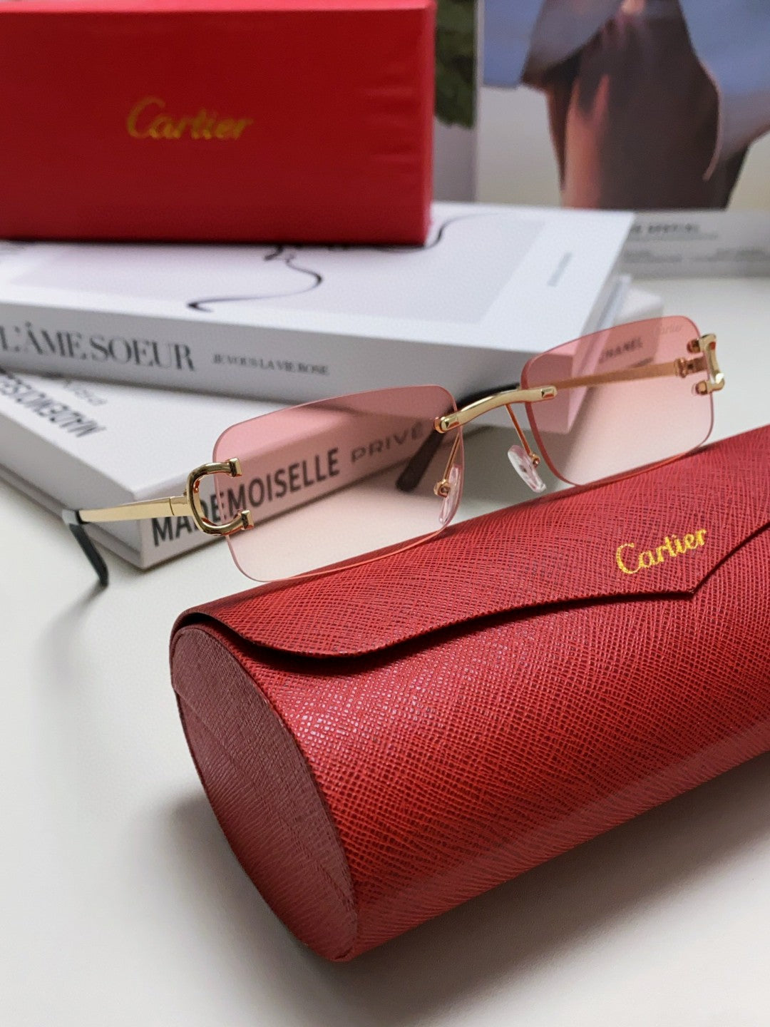 Cartier Lightweight Rimless Silver Lens Sunglasses for Men & Women - 399032 - detail image 3