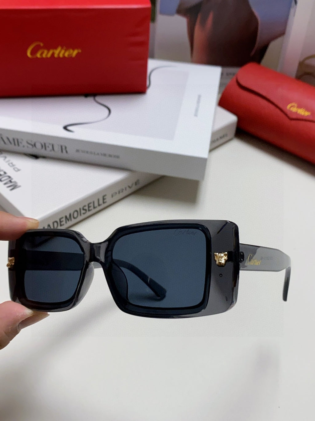 Cartier Fashion Blue Lens Sunglasses for Men & Women - 399036 - detail image 5