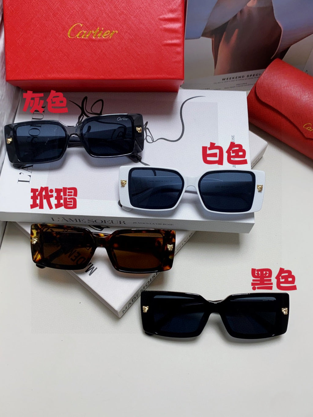 Cartier Fashion Blue Lens Sunglasses for Men & Women - 432239 - detail image 9