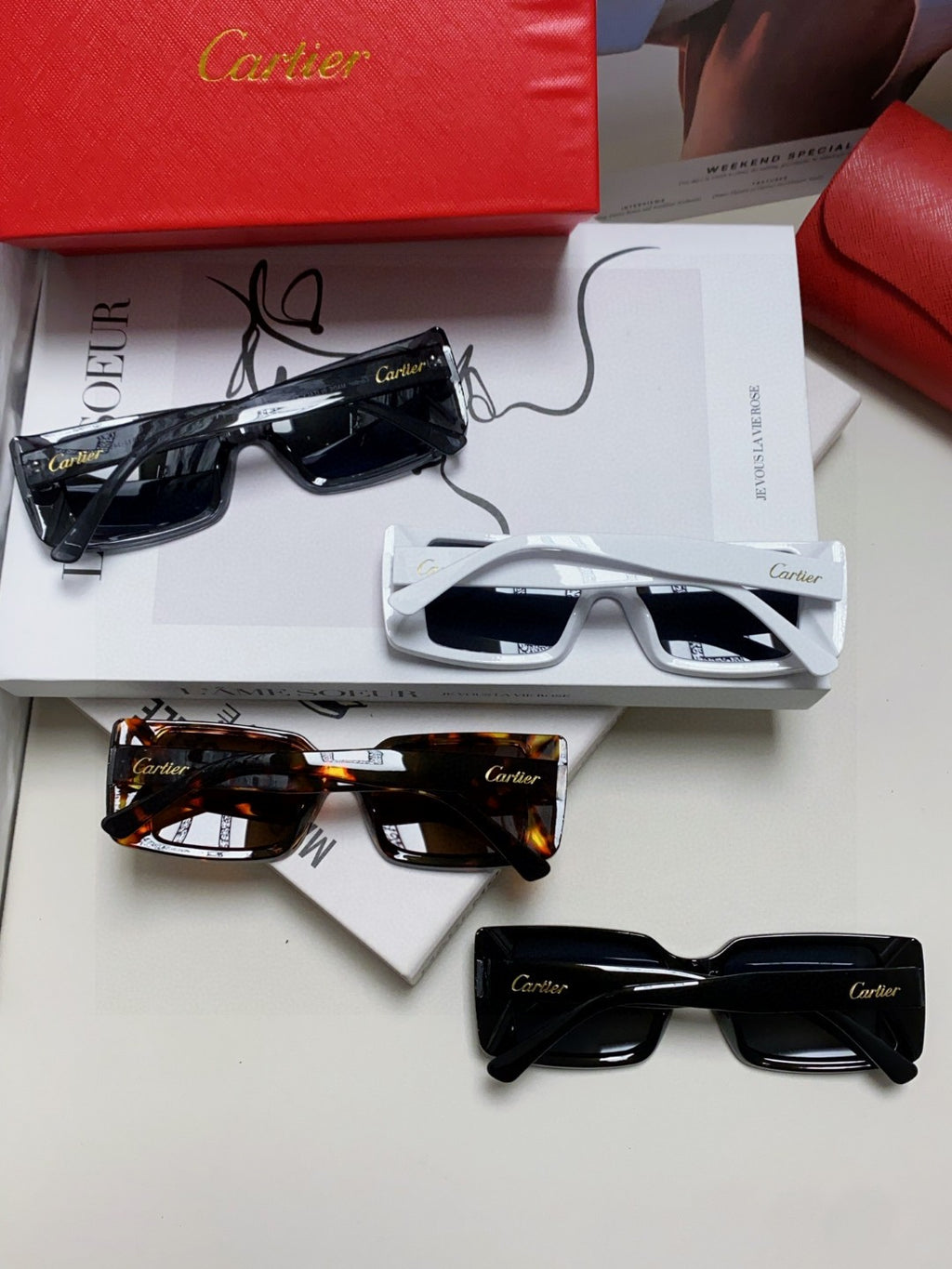 Cartier Fashion Blue Lens Sunglasses for Men & Women - 399036 - detail image 8