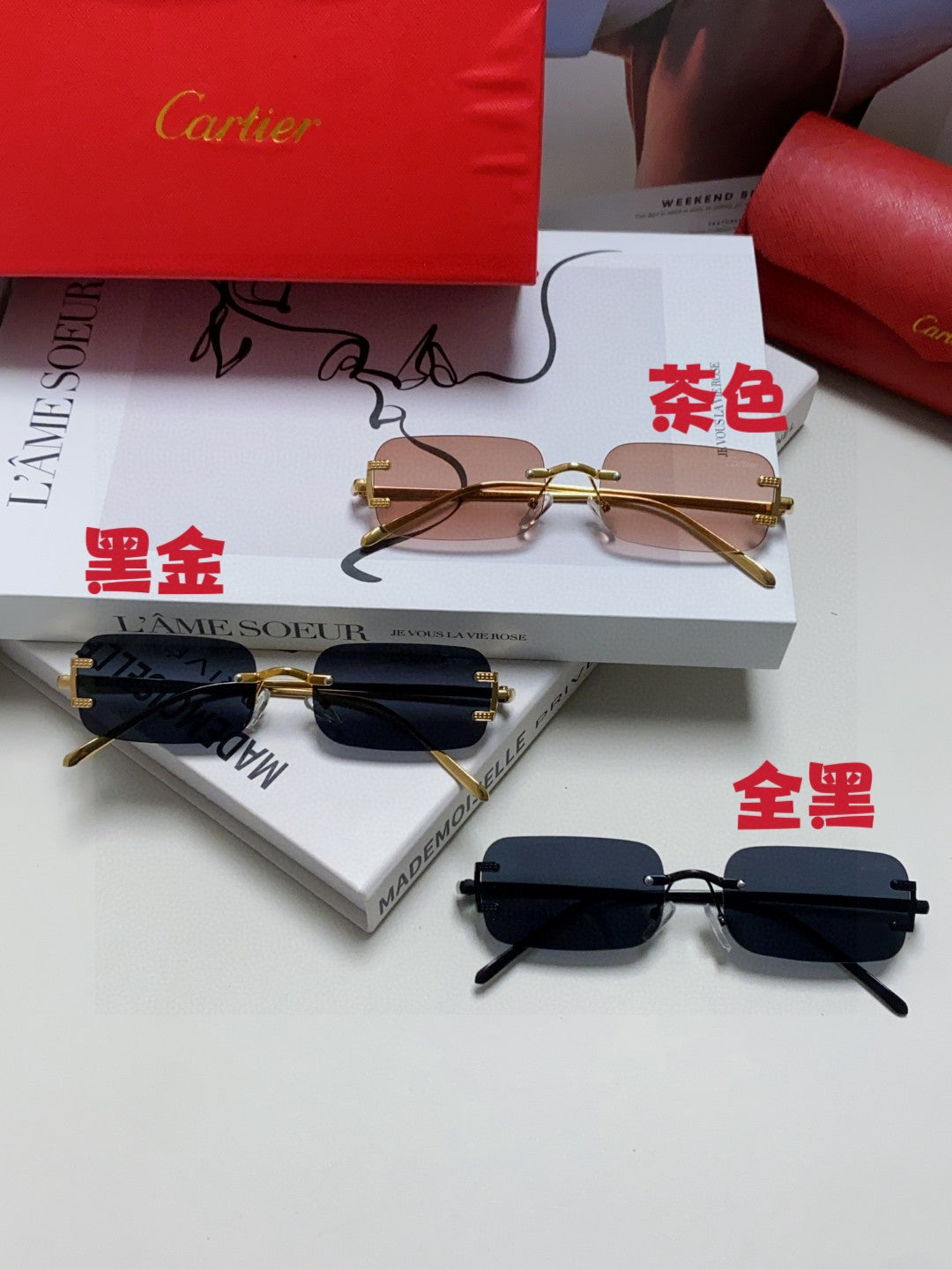 Cartier Lightweight Rimless Silver Lens Sunglasses for Men & Women - 432242 - detail image 8