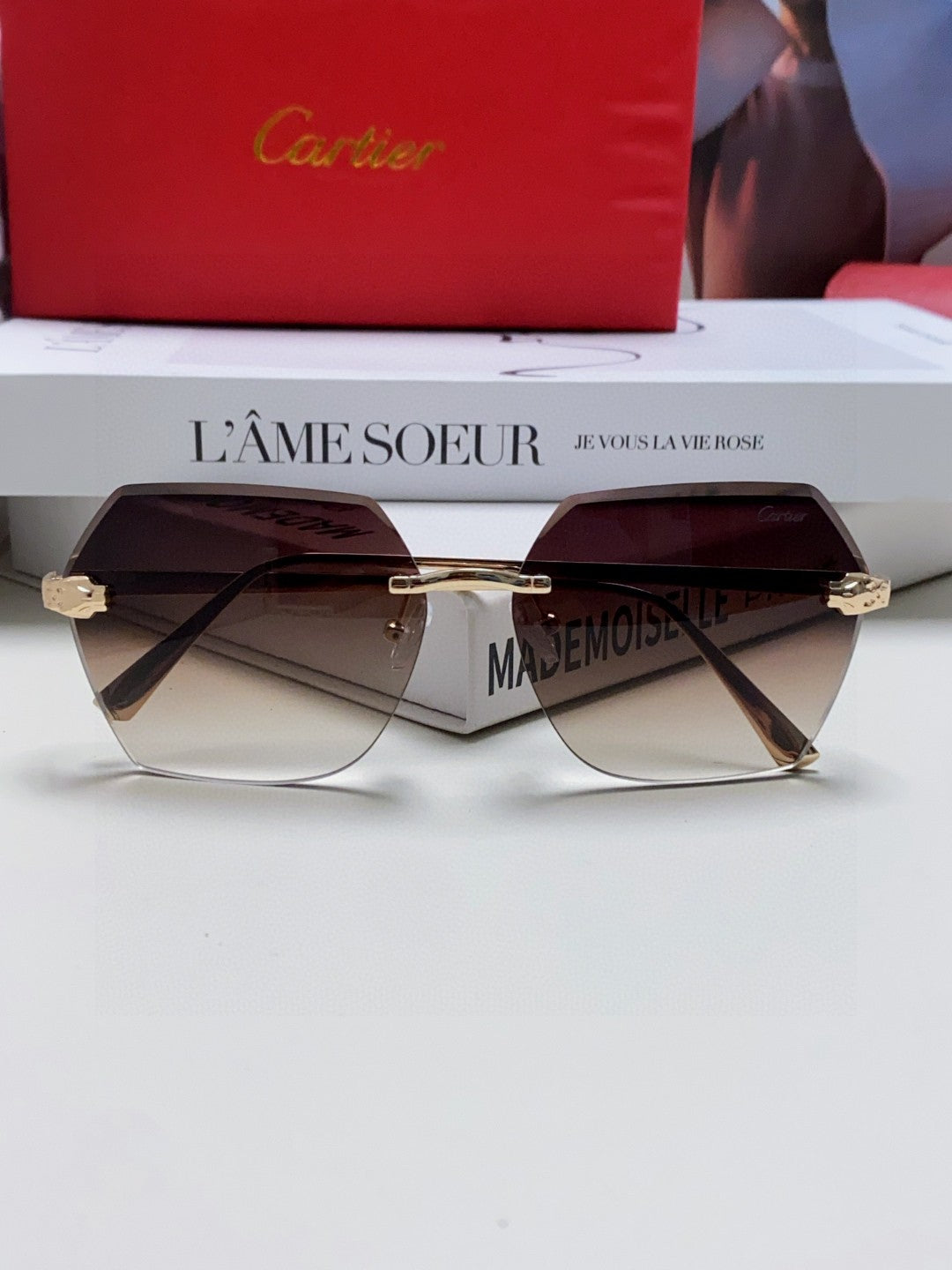Cartier Photochromic Rimless Silver Lens Sunglasses for Men & Women - 399042 - detail image 5