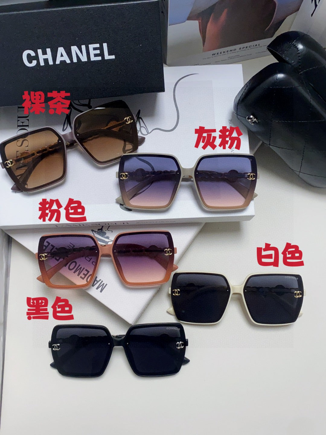 Chanel Polarized Fashion Gray Lens Sunglasses for Women - 867090 - detail image 9