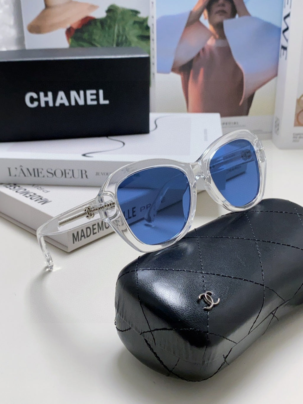 Chanel Fashion Blue Lens Sunglasses for Men & Women - 867095 - detail image 7