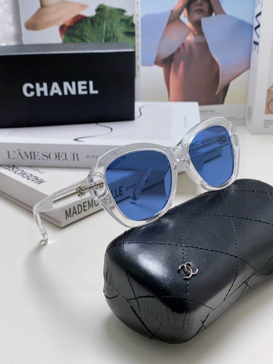 Chanel Fashion Blue Lens Sunglasses for Men & Women - 867095 - detail image 7