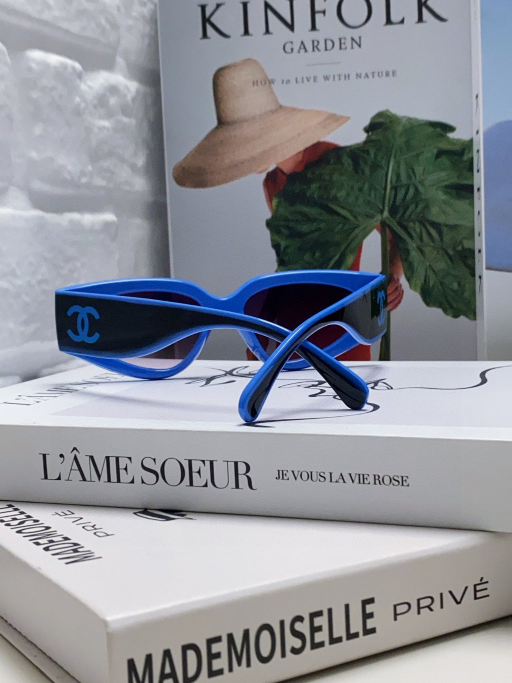 Chanel Cat-Eye Blue Lens Sunglasses for Women - 867100 - detail image 2