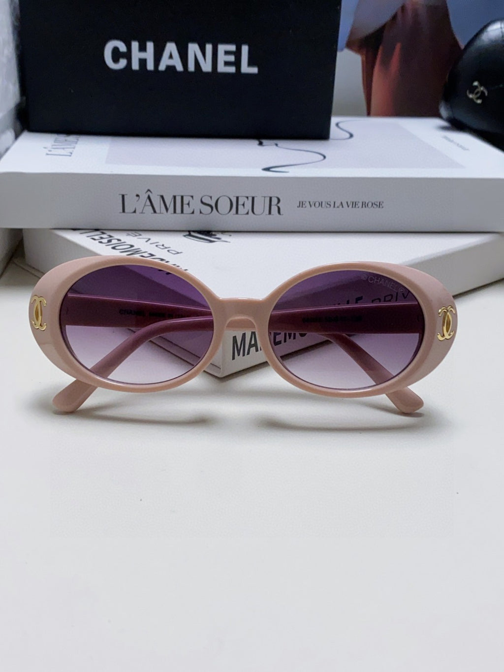 Chanel Polarized Cat-Eye Gray Lens Sunglasses for Women - 867105 - detail image 6