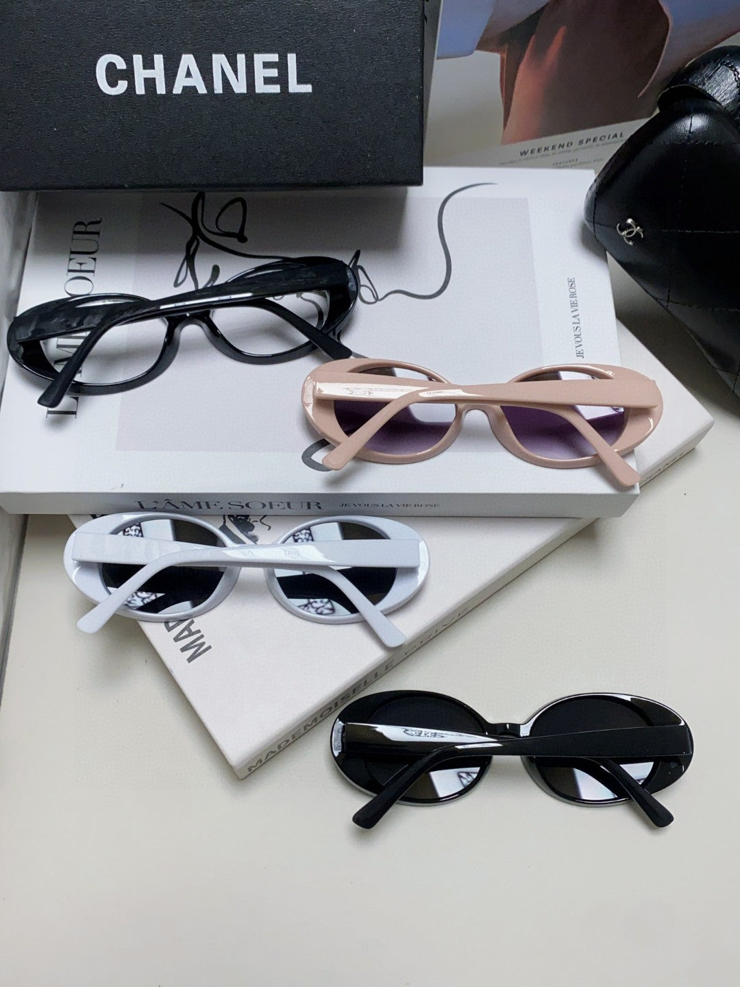 Chanel Polarized Cat-Eye Gray Lens Sunglasses for Women - 867107 - detail image 8
