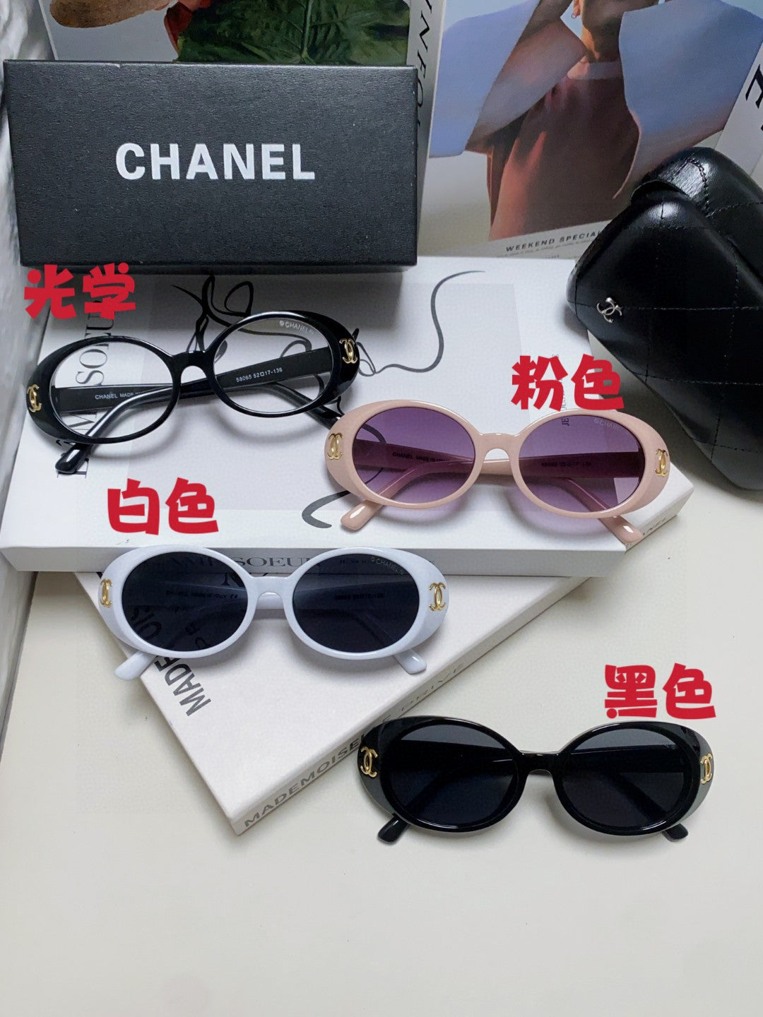 Chanel Polarized Cat-Eye Gray Lens Sunglasses for Women - 867107 - detail image 9
