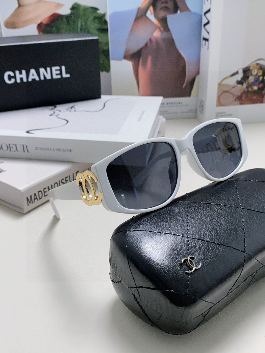 Chanel Metal Fashion Blue Lens Sunglasses for Men & Women - 867109 - detail image 7