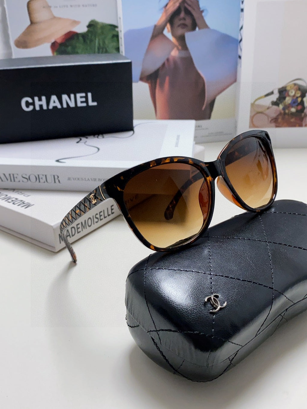 Chanel Cat-Eye Brown Lens Sunglasses for Men & Women - 866962 - detail image 7