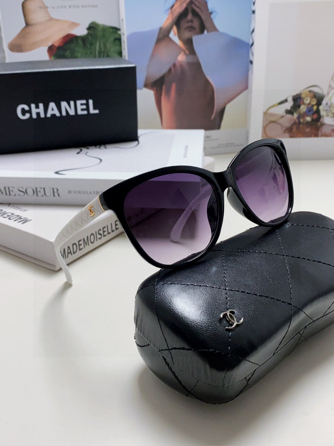 Chanel Cat-Eye Purple Lens Sunglasses for Men & Women - 866964 - detail image 7