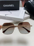 Chanel Metal Oversized Red Lens Sunglasses for Men & Women