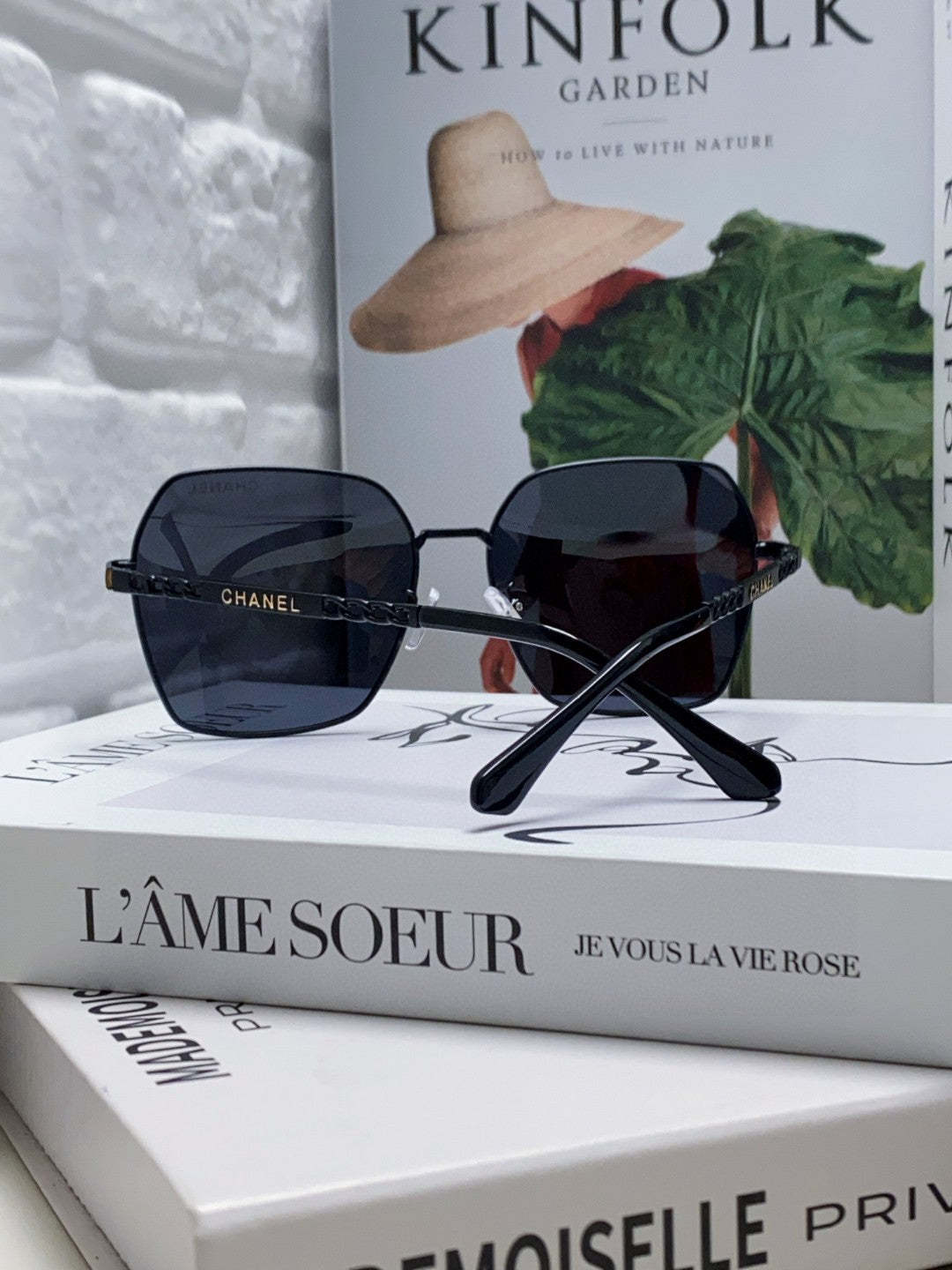 Chanel Metal Oversized Black Lens Sunglasses for Men & Women - 866971 - detail image 2