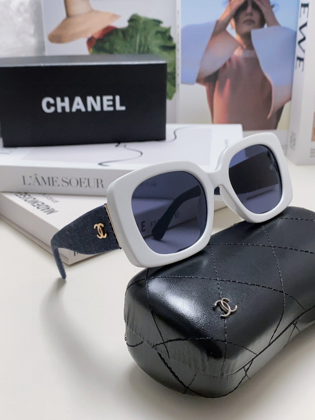 Chanel Square Silver Lens Sunglasses for Men & Women - 867068 - detail image 7