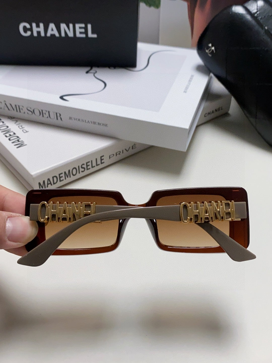 Chanel Polarized Square Red Lens Sunglasses for Men & Women - 867069 - detail image 4