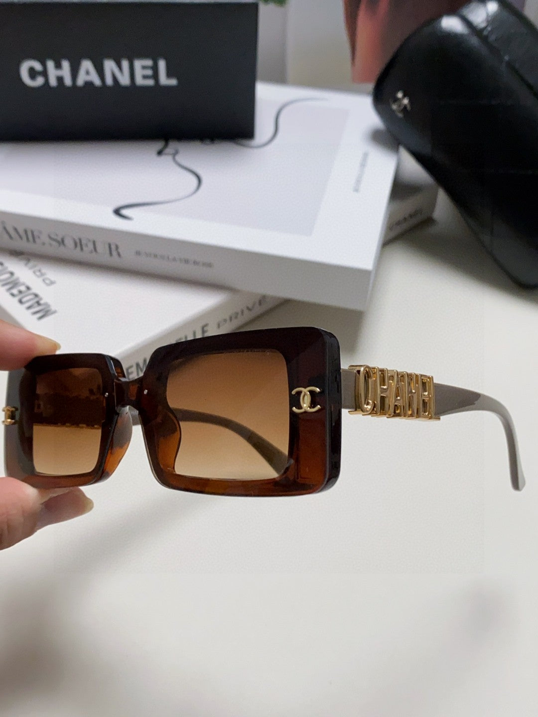 Chanel Polarized Square Red Lens Sunglasses for Men & Women - 867069 - detail image 5