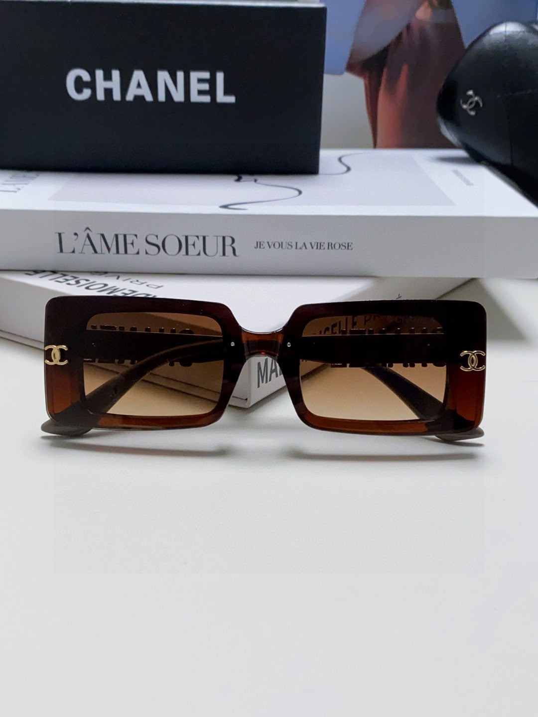 Chanel Polarized Square Red Lens Sunglasses for Men & Women - 867069 - detail image 7