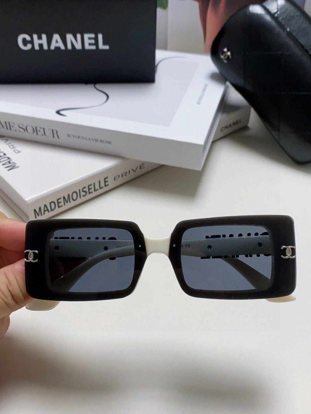 Chanel Polarized Square Silver Lens Sunglasses for Men & Women - detail image 3