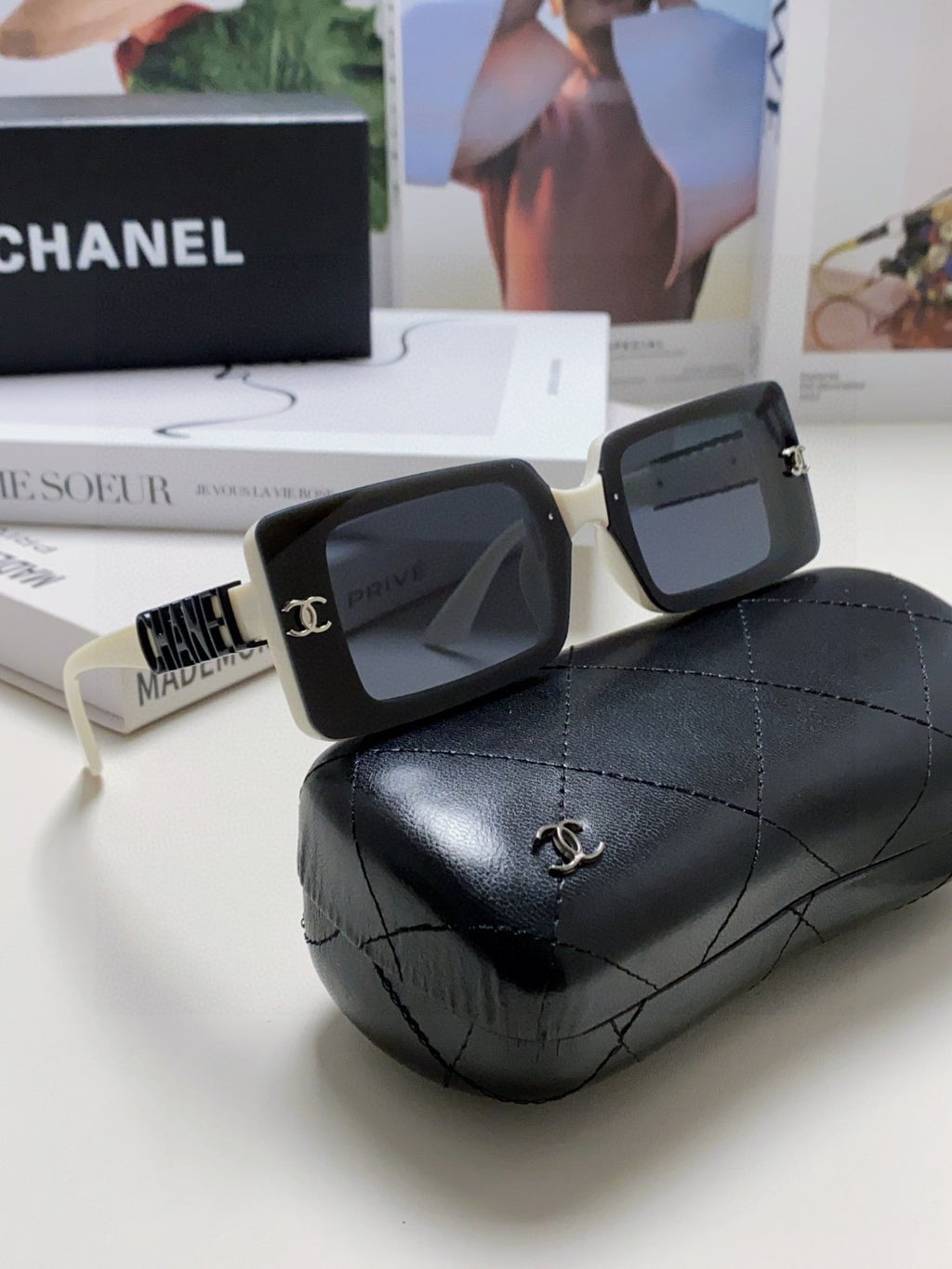 Chanel Polarized Square Silver Lens Sunglasses for Men & Women - detail image 7