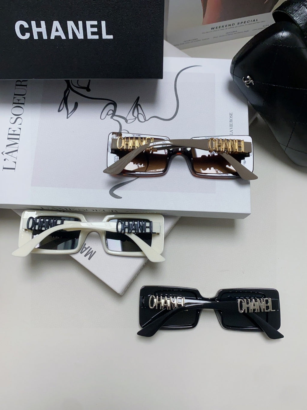 Chanel Polarized Square Silver Lens Sunglasses for Men & Women - detail image 8