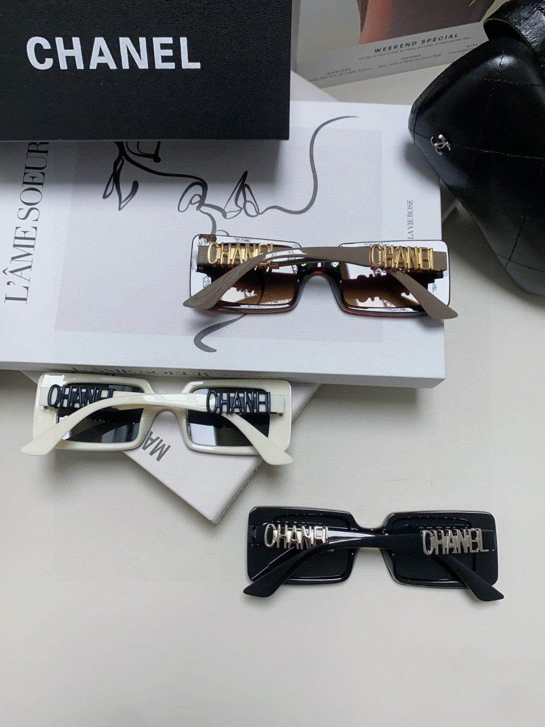 Chanel Polarized Square Silver Lens Sunglasses for Men & Women - detail image 8