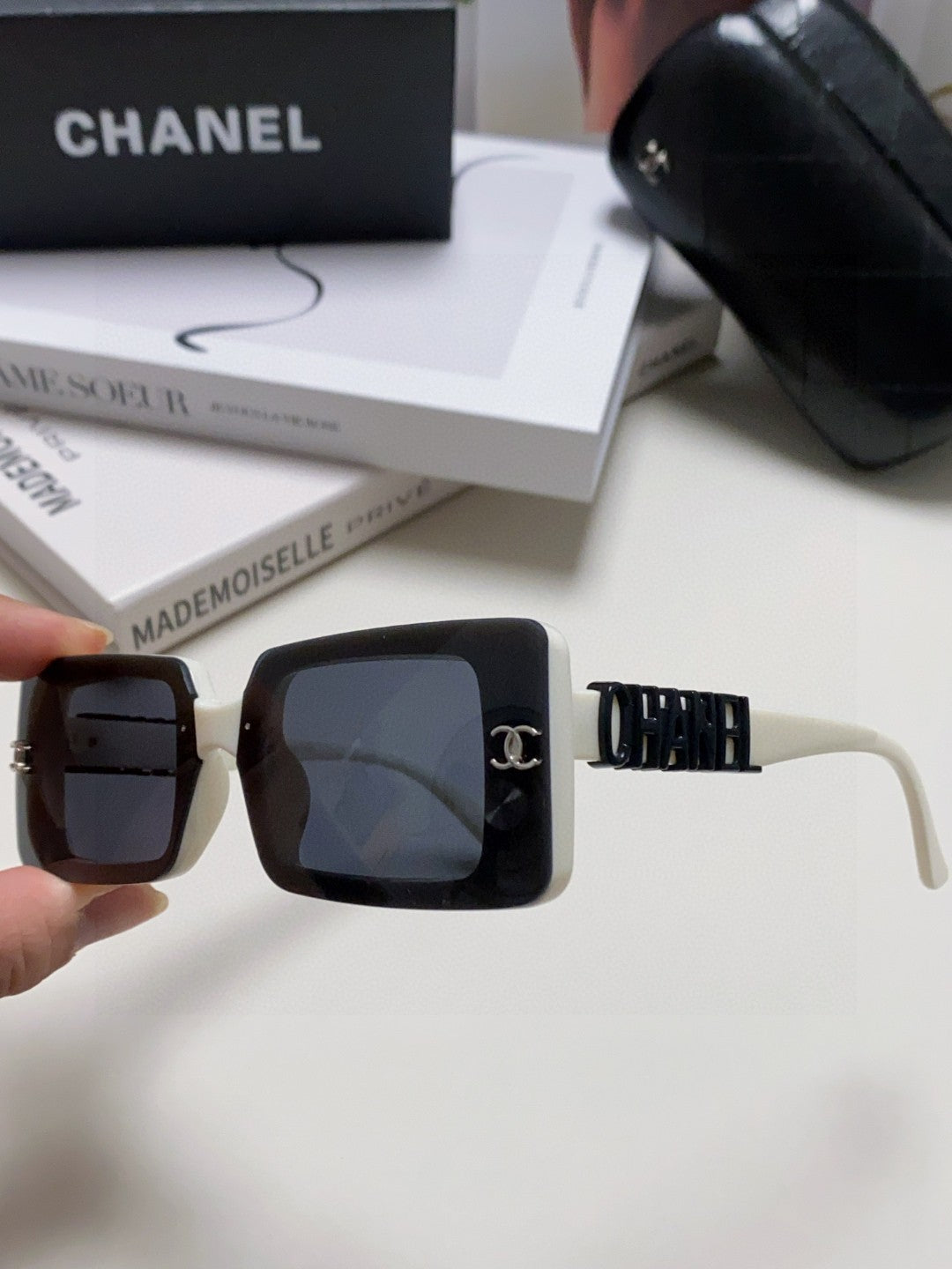 Chanel Polarized Square Silver Lens Sunglasses for Men & Women - detail image 5