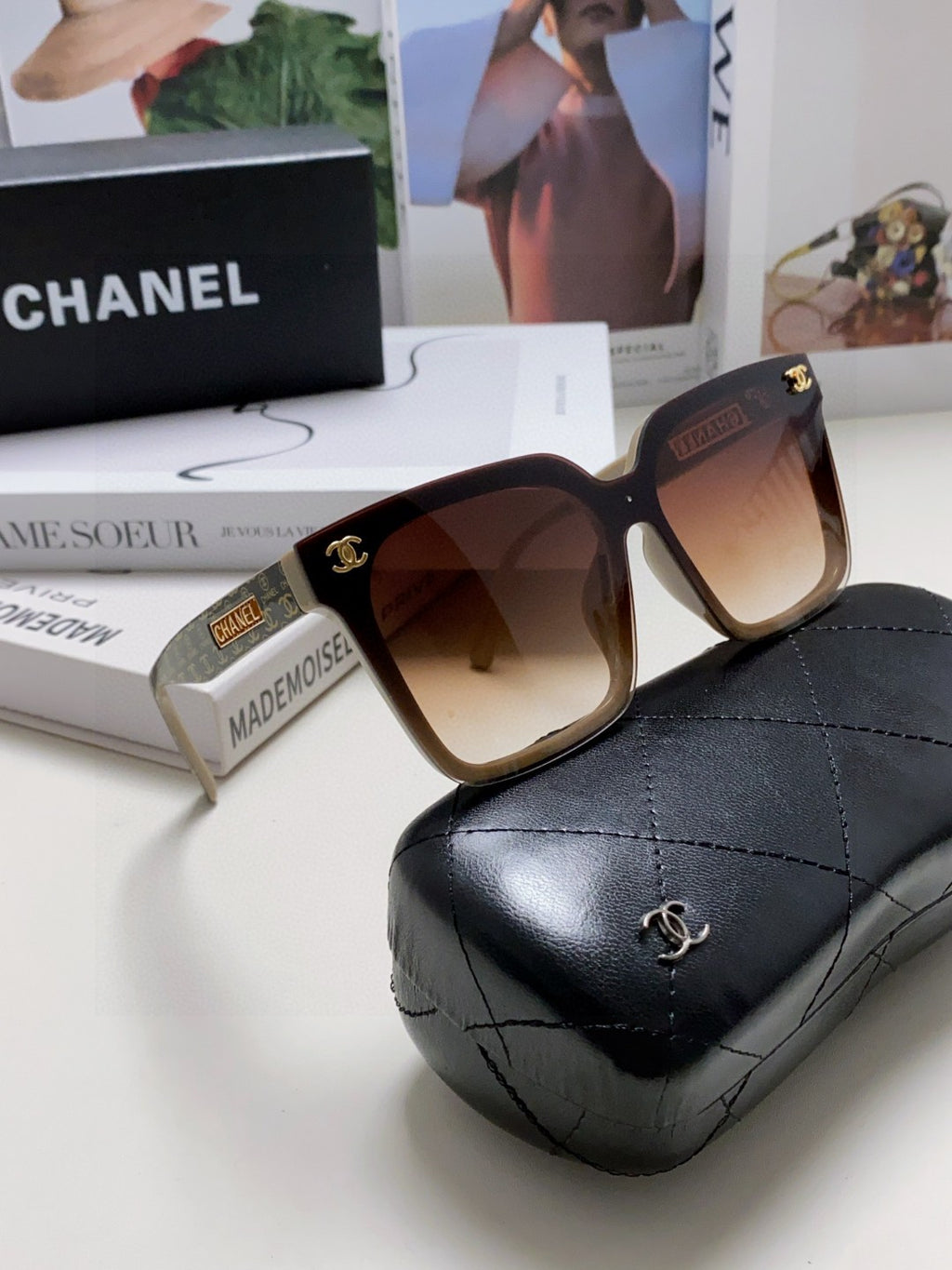 Chanel Square Brown Lens Sunglasses for Men & Women - 867072 - detail image 7