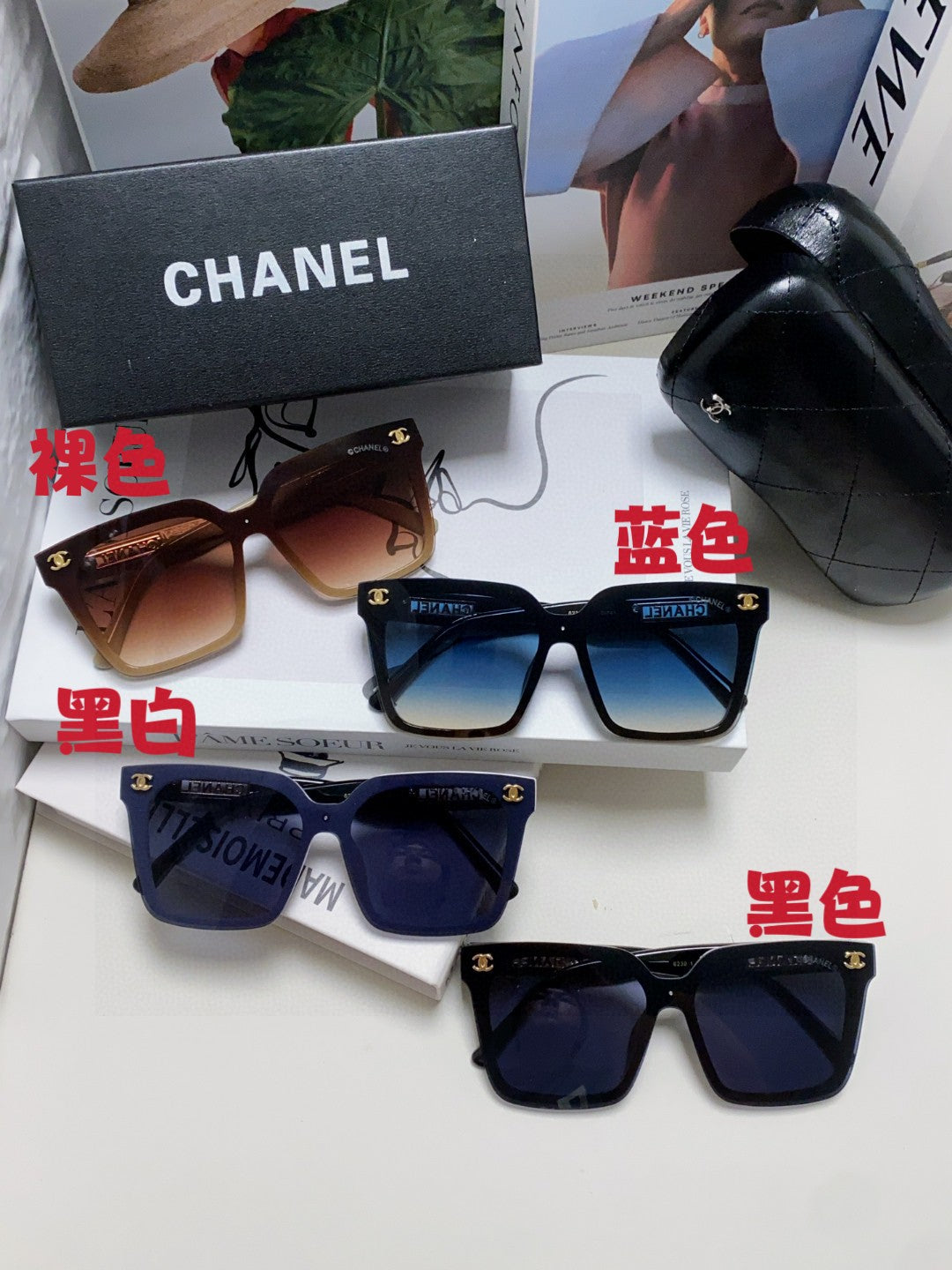 Chanel Square Brown Lens Sunglasses for Men & Women - 867072 - detail image 9