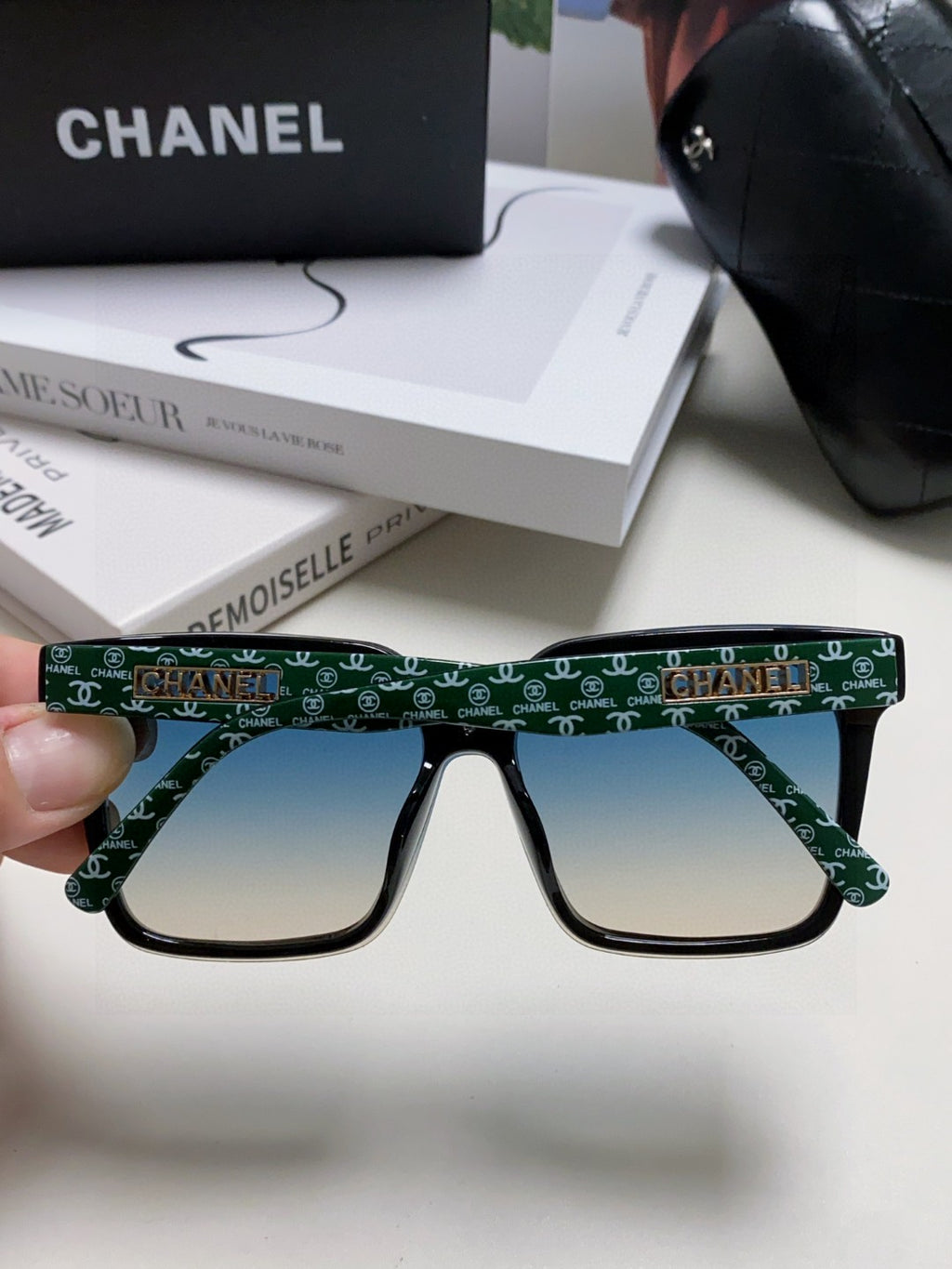 Chanel Square Black Lens Sunglasses for Men & Women - 867073 - detail image 4