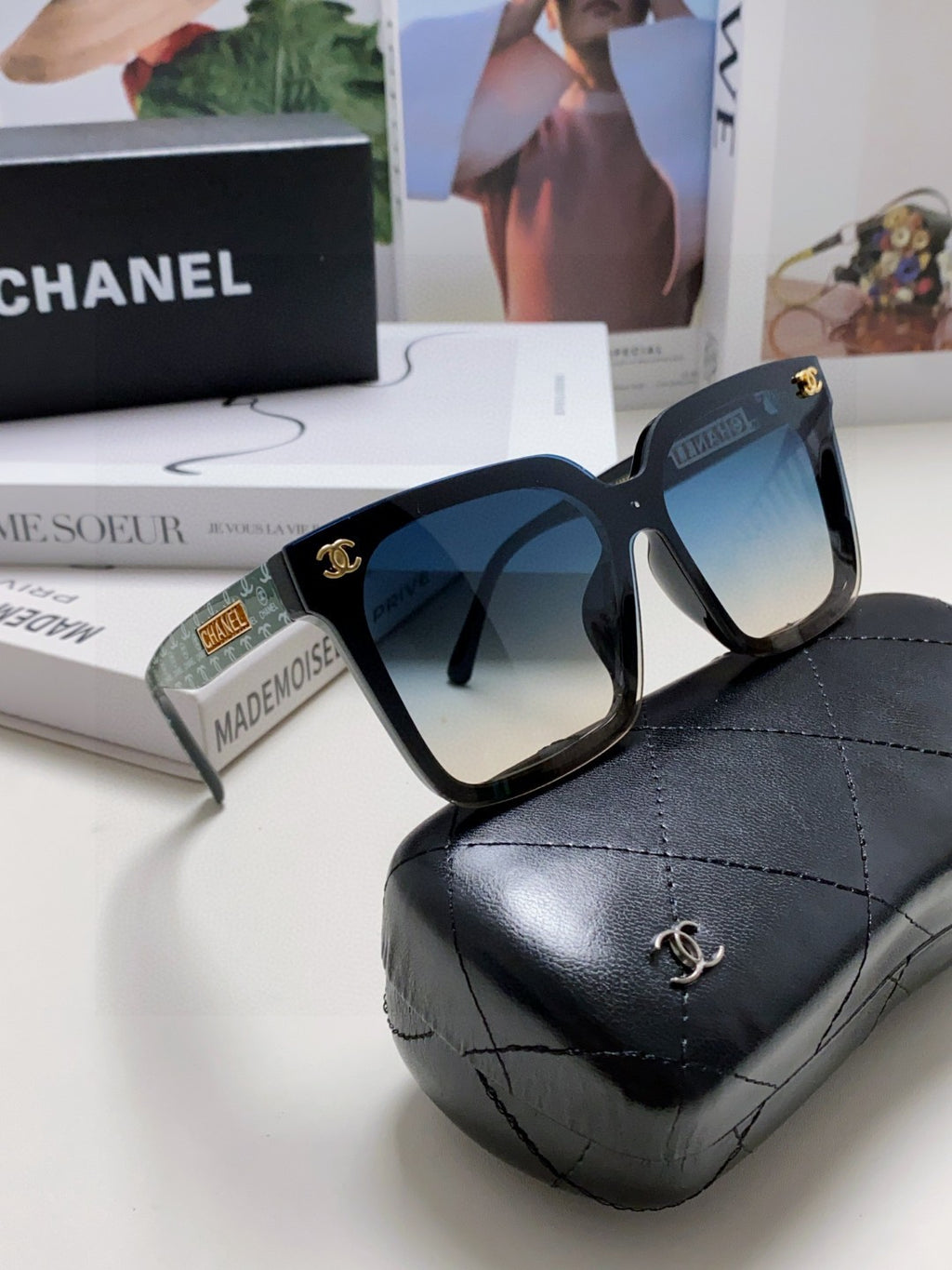 Chanel Square Black Lens Sunglasses for Men & Women - 431510 - detail image 7