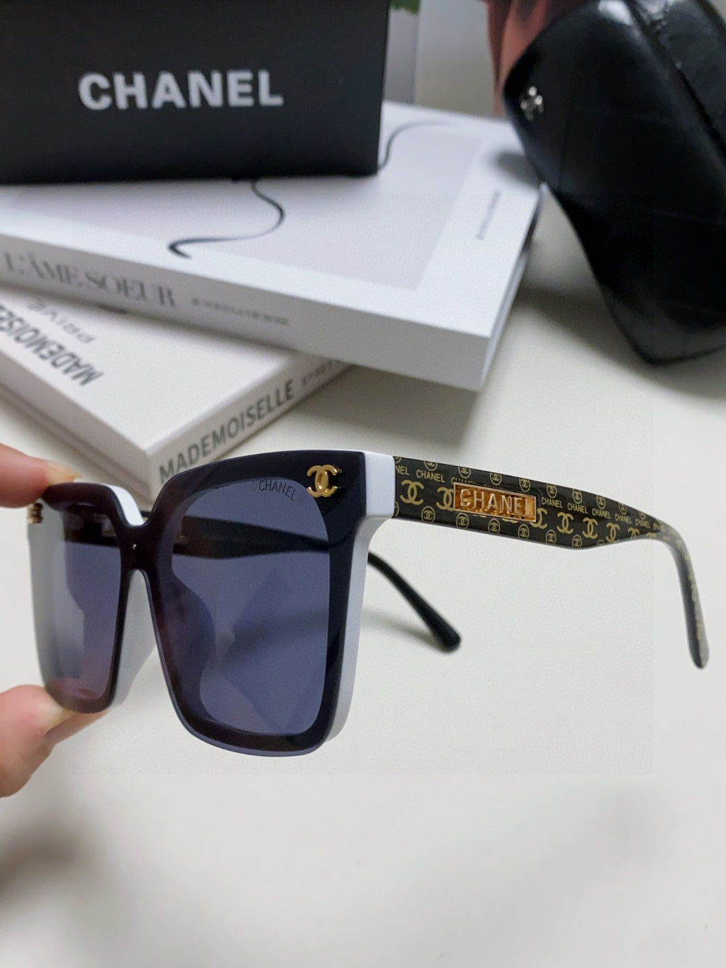 Chanel Square Blue Lens Sunglasses for Men & Women - 867074 - detail image 5