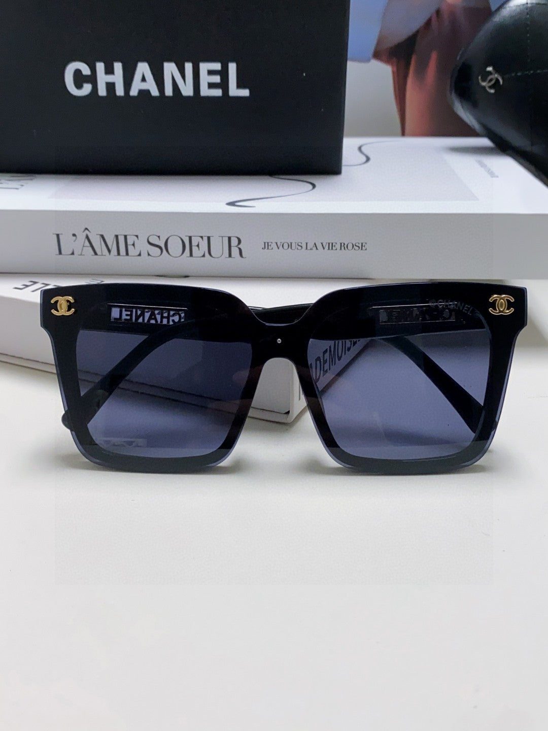 Chanel Square Black Lens Sunglasses for Men & Women - 867075 - detail image 6