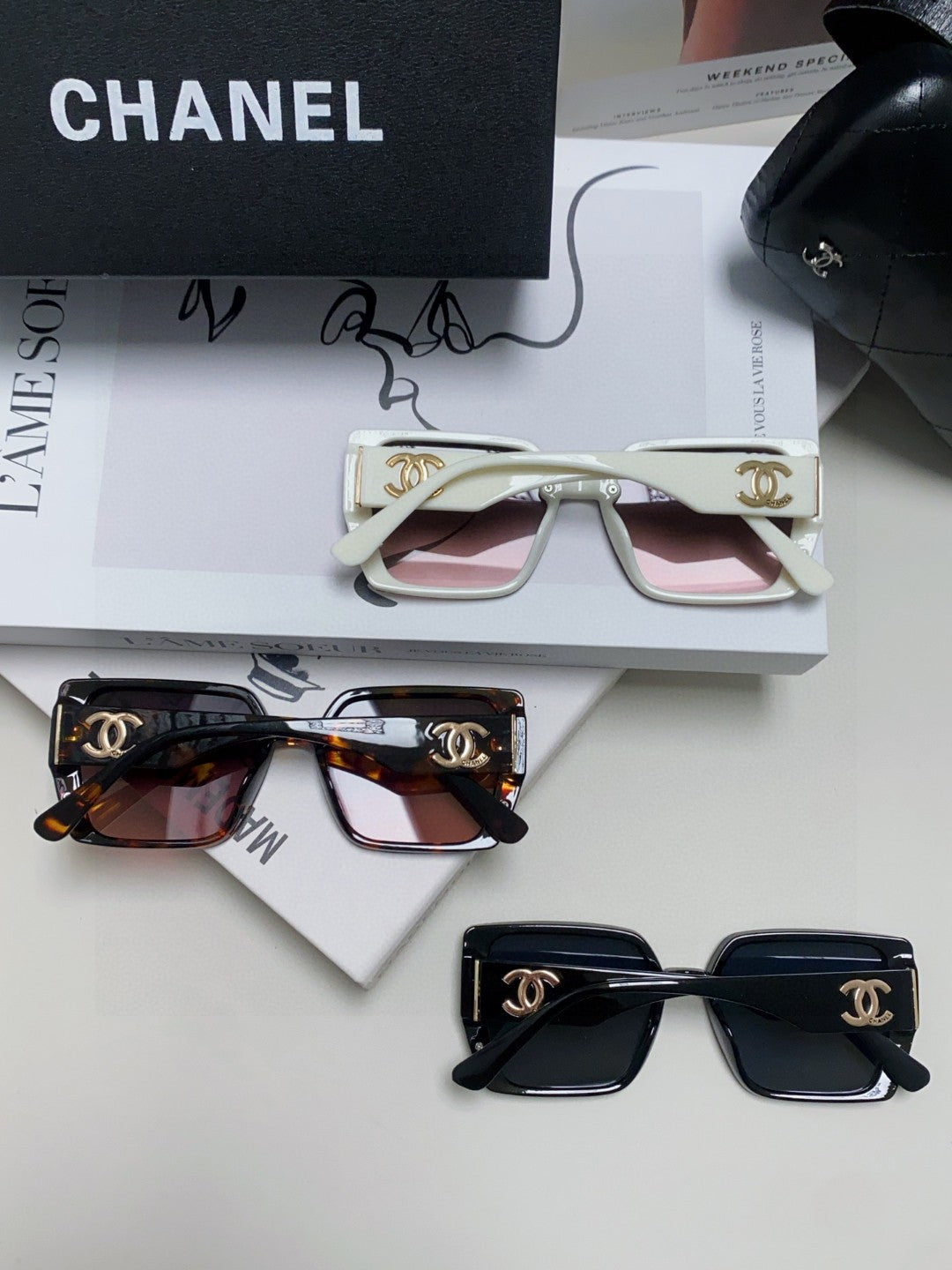 Chanel Polarized Square Red Lens Sunglasses for Men & Women - 867076 - detail image 8
