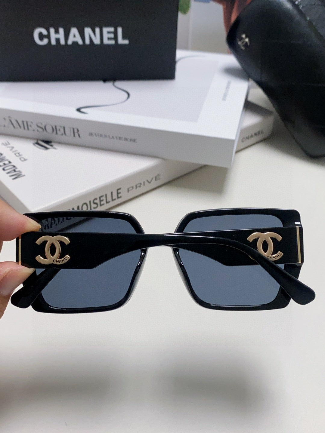 Chanel Polarized Square Blue Lens Sunglasses for Men & Women - 867078 - detail image 4