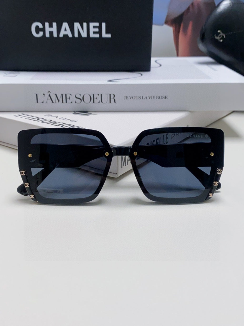 Chanel Polarized Square Blue Lens Sunglasses for Men & Women - 867078 - detail image 6
